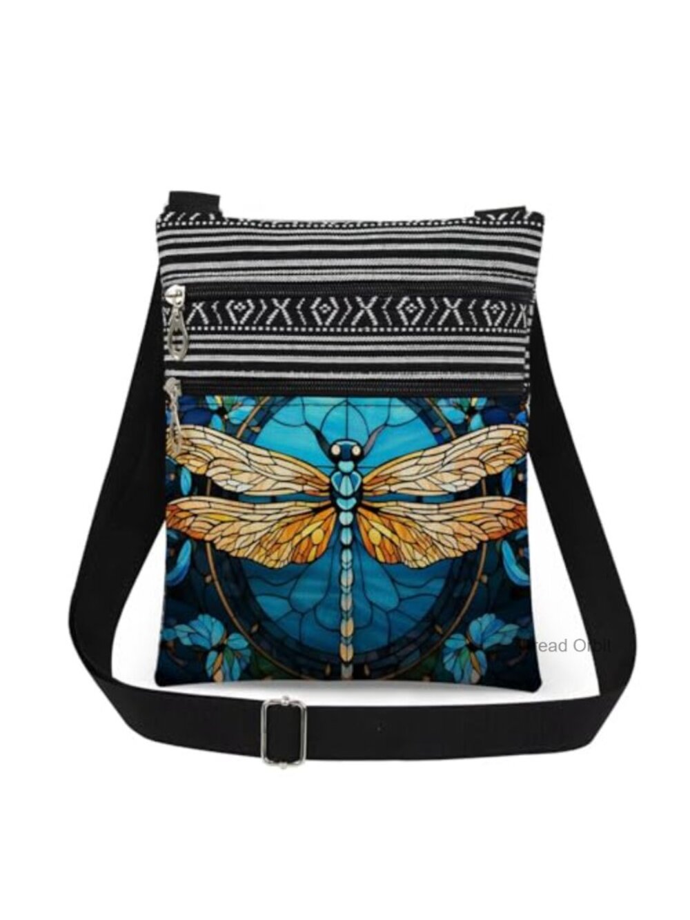 Dragonfly Crossbody Bag Polyester Adjustable Strap Travel Messenger Purse